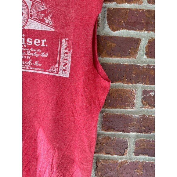 Budweiser red sleeveless Tshirt large - Picture 2 of 5